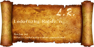 Ledofszky Rabán névjegykártya